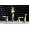 image:imageKingston Brass KB1792ALBS Heritage 8Inch Centerset Kitchen Faucet Polished BrassBrushed Brass