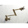 image:imageKingston KS4103BEX Essex Wall Mount Pot Filler Faucet Antique BrassAntique Brass