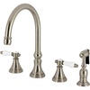 image:imageKingston KS2798BPLBS Widespread Kitchen Faucet Brushed Nickel