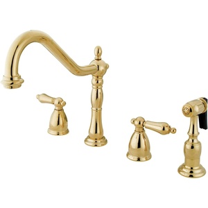 image:imageKingston Brass KB1792ALBS Heritage 8Inch Centerset Kitchen Faucet Polished BrassPolished Brass