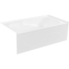 image:imageAqua Eden VTAP603216L 60Inch Acrylic AntiSkid 3Wall Alcove Tub with Left Hand Drain Hole WhiteWhite