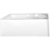 image:imageAqua Eden VTAP603216L 60Inch Acrylic AntiSkid 3Wall Alcove Tub with Left Hand Drain Hole WhiteWhite
