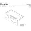 image:imageAqua Eden VTAP603216L 60Inch Acrylic AntiSkid 3Wall Alcove Tub with Left Hand Drain Hole WhiteWhite
