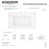 image:imageKingston VTPN543419T Acrylic Rectangular DropIn Tub Glossy WhiteGlossy White