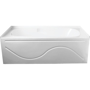 image:imageAqua Eden VTAP603216L 60Inch Acrylic AntiSkid 3Wall Alcove Tub with Left Hand Drain Hole WhiteWhite