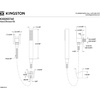 image:imageKingston KX82651AE Shower Scape Hand Shower Kit Polished Chrome  Brassstainless steeland ABS construction Brass construction wall outlet Includes ABS wall bracket steel hoseBrushed Brass