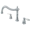 image:imageKingston Brass KS1348PL Heritage Roman Tub Filler with Porcelain Laver Handle Brushed Nickel  Heritage collection Twohandle Solid brass construction for added durabilityPolished Chrome