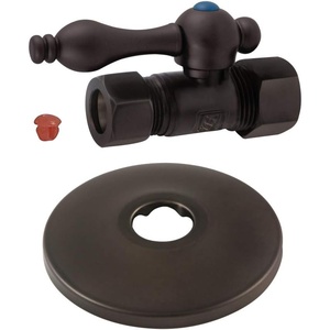 image:imageKingston Brass CC44455K 58Inch OD X 12Inch OD Comp QuarterTurn Straight Stop Valve with Flange Oil Rubbed Bronze