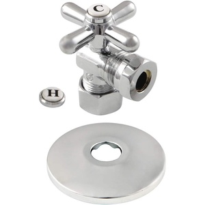 image:imageKingston Brass CC54302XK 58Inch OD X 12Inch or 716Inch Slip Joint QuarterTurn Angle Stop Valve with Flange Polished BrassPolished Chrome