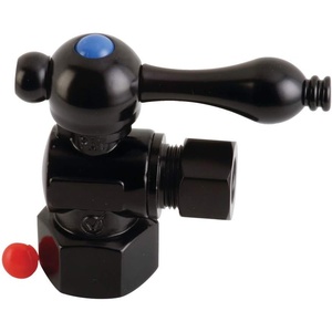 image:imageKingston CC43102 QuarterTurn Angle ShutOff Valve Polished BrassMatte Black