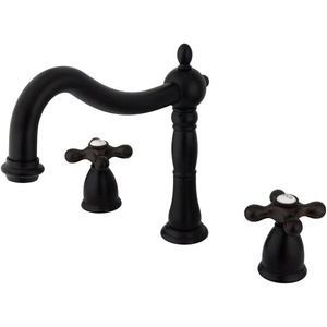 image:imageKingston KS1342AX Deck Mount Roman Tub Faucet Polished Brass  Heritage collection Twohandle Solid brass construction for added durabilityOil Rubbed Bronze