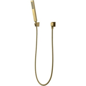 image:imageKingston KX82651AE Shower Scape Hand Shower Kit Polished Chrome  Brassstainless steeland ABS construction Brass construction wall outlet Includes ABS wall bracket steel hoseBrushed Brass