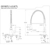 image:imageKingston Brass GSY8878CTL Gourmetier Continental 8Inch Centerset Single Handle Kitchen Faucet with PullDown Sprayer Brushed NickelBrushed Nickel