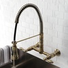 image:imageKingston GS1243AL PreRinse Bridge Kitchen Faucet Antique BrassAntique Brass