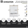 image:imageKingston KVTAM6032R22D1 Alcove RightHand Drain Tub WhitePolished ChromeWhiteBrushed Brass