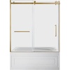 image:imageKingston KVTAP6031L22T7 Alcove LeftHand Drain Tub WhiteBrushed BrassWhiteBrushed Brass