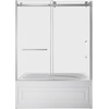image:imageKingston KVTAP6031L22T7 Alcove LeftHand Drain Tub WhiteBrushed BrassWhiteBrushed Nickel