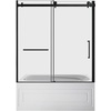 image:imageKingston KVTAP6031L22T7 Alcove LeftHand Drain Tub WhiteBrushed BrassWhiteMatte Black
