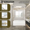 image:imageKingston KVTAP6031L22T7 Alcove LeftHand Drain Tub WhiteBrushed BrassWhitePolished Chrome