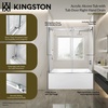image:imageKingston KVTAP603216R7 Alcove RightHand Drain Tub WhiteBrushed BrassWhiteBrushed Brass