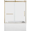 image:imageKingston KVTAP603222L7 Alcove LeftHand Drain Tub WhiteBrushed BrassWhiteBrushed Brass