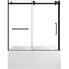 image:imageKingston KVTAP603222L7 Alcove LeftHand Drain Tub WhiteBrushed BrassWhiteMatte Black