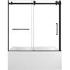 image:imageKingston KVTAP603222L7 Alcove LeftHand Drain Tub WhiteBrushed BrassWhiteMatte Black