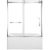 image:imageKingston KVTAP603222L7 Alcove LeftHand Drain Tub WhiteBrushed BrassWhitePolished Chrome