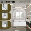 image:imageKingston KVTAP6032L22C0 Alcove LeftHand Drain Tub WhiteMatte BlackWhiteBrushed Brass