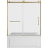 image:imageKingston KVTAM6032L22D1 Alcove LeftHand Drain Tub WhitePolished ChromeWhiteBrushed Brass