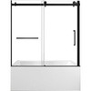 image:imageKingston KVTAP6031L22T7 Alcove LeftHand Drain Tub WhiteBrushed BrassWhiteMatte Black