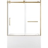 image:imageKingston KVTAP603216R7 Alcove RightHand Drain Tub WhiteBrushed BrassWhiteBrushed Brass