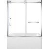 image:imageKingston KVTAP6032R22C8 Alcove RightHand Drain Tub WhiteBrushed NickelWhitePolished Chrome