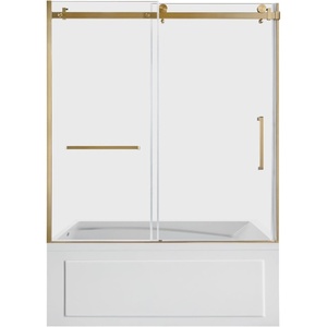 image:imageKingston KVTAM6032L22D1 Alcove LeftHand Drain Tub WhitePolished ChromeWhiteBrushed Brass