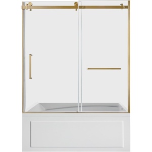 image:imageKingston KVTAM6032R22D1 Alcove RightHand Drain Tub WhitePolished ChromeWhiteBrushed Brass