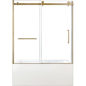 image:imageKingston KVTAP6031L22T7 Alcove LeftHand Drain Tub WhiteBrushed BrassWhiteBrushed Brass