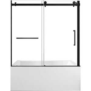 image:imageKingston KVTAP6031L22T7 Alcove LeftHand Drain Tub WhiteBrushed BrassWhiteMatte Black