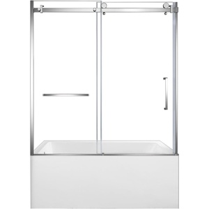 image:imageKingston KVTAP6031L22T7 Alcove LeftHand Drain Tub WhiteBrushed BrassWhitePolished Chrome
