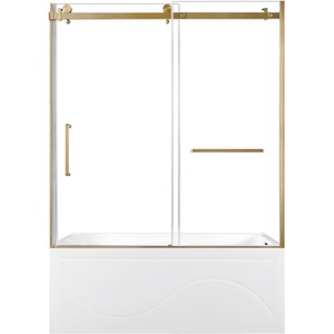 image:imageKingston KVTAP603216R7 Alcove RightHand Drain Tub WhiteBrushed BrassWhiteBrushed Brass