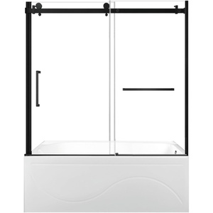 image:imageKingston KVTAP603216R7 Alcove RightHand Drain Tub WhiteBrushed BrassWhiteMatte Black