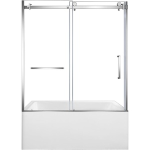 image:imageKingston KVTAP603222L7 Alcove LeftHand Drain Tub WhiteBrushed BrassWhitePolished Chrome