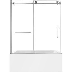 image:imageKingston KVTAP6032L22C0 Alcove LeftHand Drain Tub WhiteMatte BlackWhiteBrushed Nickel