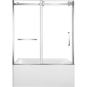 image:imageKingston KVTAP6032L22C0 Alcove LeftHand Drain Tub WhiteMatte BlackWhitePolished Chrome