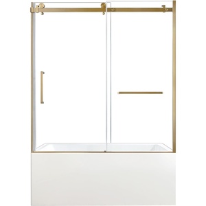 image:imageKingston KVTAP6032R22C8 Alcove RightHand Drain Tub WhiteBrushed NickelWhiteBrushed Brass