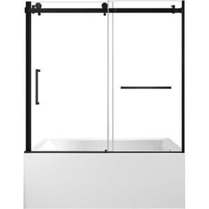 image:imageKingston KVTAP6032R22C8 Alcove RightHand Drain Tub WhiteBrushed NickelWhiteMatte Black