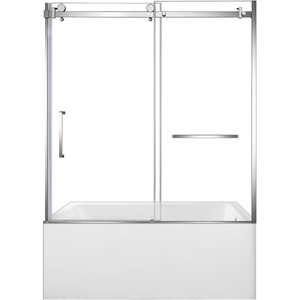 image:imageKingston KVTAP6032R22C8 Alcove RightHand Drain Tub WhiteBrushed NickelWhitePolished Chrome