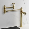 image:imageKingston KS3703RKZ Deck Mount Pot Filler Faucet Antique BrassBrushed Brass