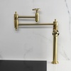 image:imageKingston KS3703RKZ Deck Mount Pot Filler Faucet Antique BrassBrushed Brass