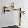 image:imageKingston KS3703RKZ Deck Mount Pot Filler Faucet Antique BrassPolished Brass
