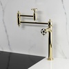 image:imageKingston KS3703RKZ Deck Mount Pot Filler Faucet Antique BrassPolished Brass